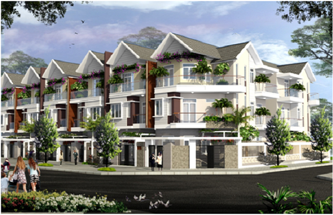 Khu biệt thự đơn lập theo mô hình thiết kế của dự án Khu đô thị mới Đông Bắc (khu K1).